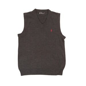 Polo Ralph Lauren Mens XXL 100% Cashmere V-Neck Sweater Vest Charcoal Gray Pony